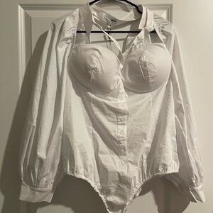 Fashion Nova Classic White Bodysuit